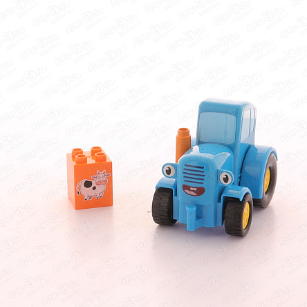 Конструктор Город мастеров Синий трактор с кубиком 5 деталей - фото 360