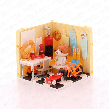 Конструктор Lanson Toys Комната спортивного инвентаря с котёнком 238дет - фото 360