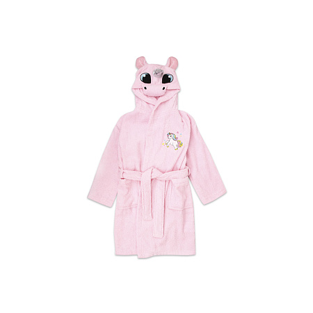 Халат махровый розовый