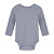 Боди однотонное с длинным рукавом темно-голубое