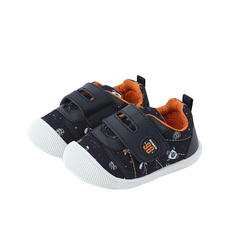 Кеды Pasito на широкой липучке принт космос черные