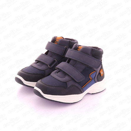 Ботинки Pasito утепленные на липучках с текстильными вставками синие - фото 360