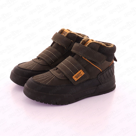 Ботинки Pasito утепленные на липучках с декоративной отстрочкой хаки - фото 360