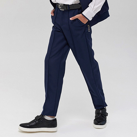 Брюки Lanson Kids классические с отстроченной стрелкой с карманами темно-синие