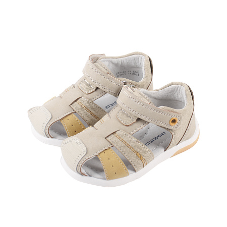 Сандалии Pasito на липучке с закрытым носком бежевые