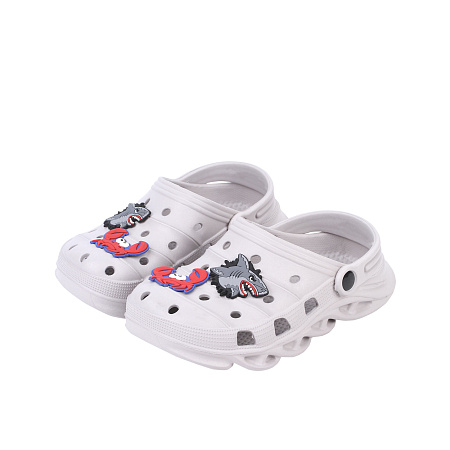 Шлепанцы Pasito пляжные с морским декором серые