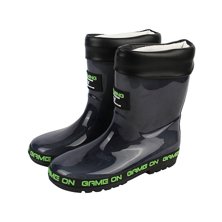 Сапоги Pasito водонепроницаемые глянцевые с утепленной вставкой черные