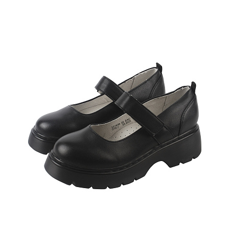 Туфли BARBARIS матовые на липучке однотонные черные 