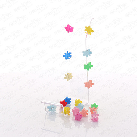 Крабики для волос цветочки разноцветные 20шт - фото 360