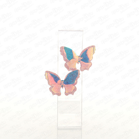 Заколки бабочки с двойными крыльями неоновые в ассортименте - фото 360