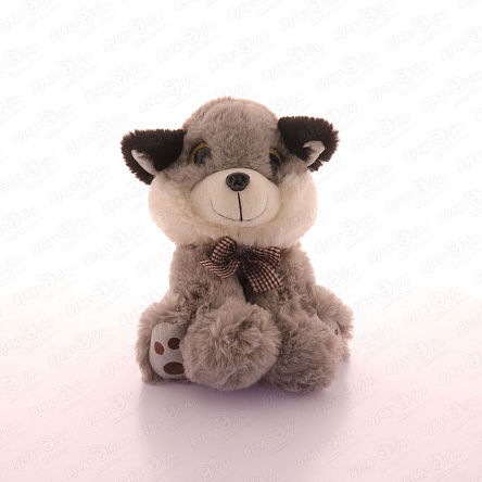 Игрушка мягкая Кот с бантом серый 23см - фото 360 Игрушка мягкая Кот с бантом серый 23см - фото 360