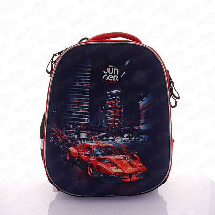 Ранец JUNGER корпусный с рисунком Красная машина - фото 360