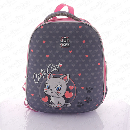 Ранец JUNGER корпусный с рисунком Пушистый котенок - фото 360