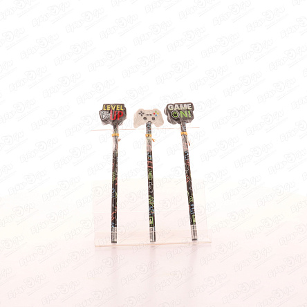 Карандаш Game с фигурным ластиком в ассортименте - фото 360