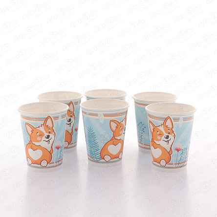 Стаканы Корги бумажные 250мл 6шт - фото 360