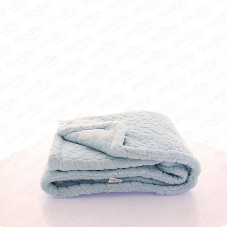 Плед Lanson Kids флисовый двусторонний Косы голубой 76х102см  - фото 360