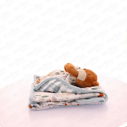 Плед BUBURU Baby с комфортером Лисенок бело-голубой 76х102см - фото 360