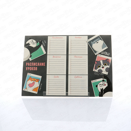 Расписание уроков Селфи зверят A4 - фото 360