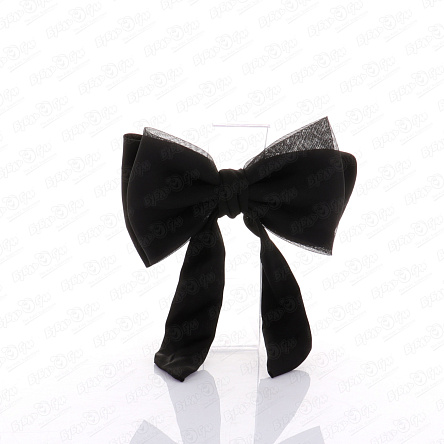 Заколка автоматическая бант фатиновый черный  - фото 360