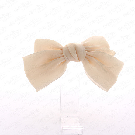 Заколка автоматическая бант блестящий бежевый - фото 360