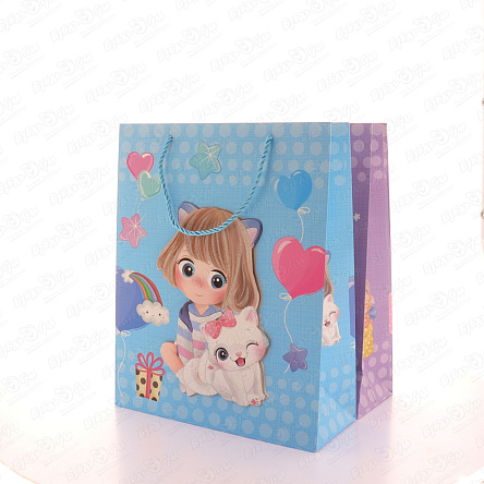 Пакет подарочный для девочек 31х26см в ассортименте - фото 360