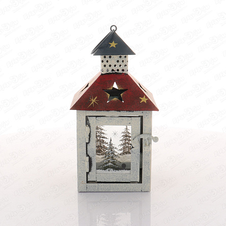 Декор фонарь ретро Домик с прозрачными стенами деревянный 18см в ассортименте - фото 360 Декор фонарь ретро Домик с прозрачными стенами деревянный 18см в ассортименте - фото 360