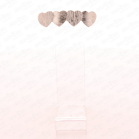 Заколка модная Серебряные сердца - фото 360