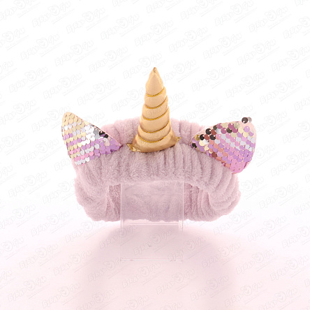 Повязка на голову меховая Единорог с ушками - фото 360