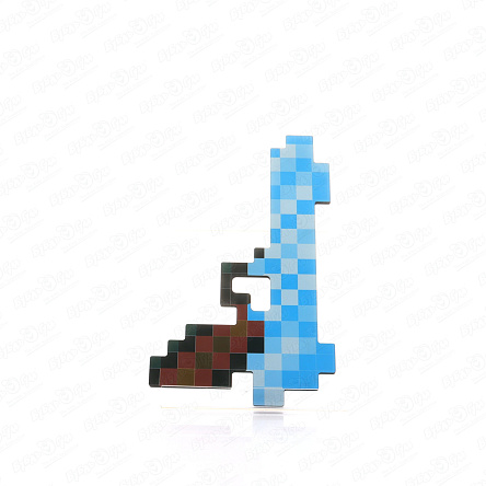 Пистолет пиксельный деревянный голубой - фото 360