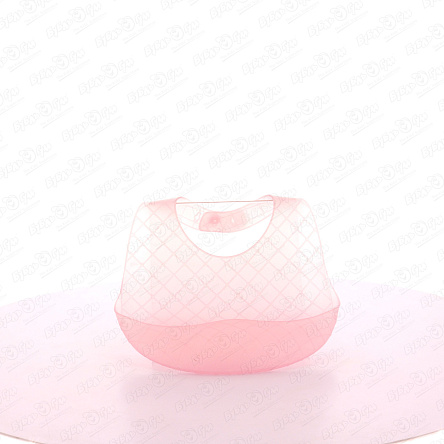 Нагрудник BUBURU Baby полупрозрачный силиконовый с карманом розовый - фото 360