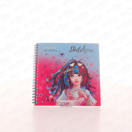 Скетчпад девушка с сердцем 40листов - фото 360