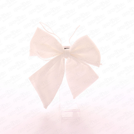 Бант классический белый школьный на резинке  - фото 360