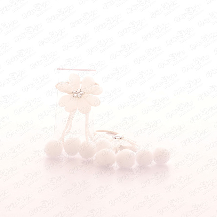 Резинка с цветочными стразами с помпонами 2шт белые - фото 360 Резинка с цветочными стразами с помпонами 2шт белые - фото 360