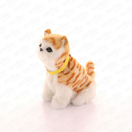 Питомец Lanson Toys Полосатый кот с желтым ошейником интерактивный - фото 360