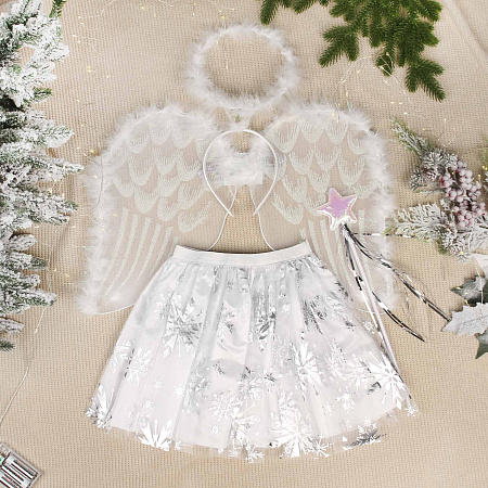 Костюм новогодний Lanson Toys Ангел карнавальный белый 4 предмета