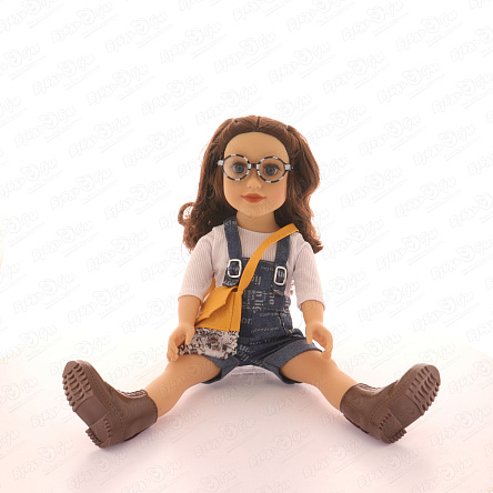 Кукла-брюнетка Lanson Toys в очках комбинезоне с сумкой  - фото 360