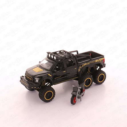 Модель авто Lanson Toys Ford Raptor черно-желтый с мотоциклом 1:24 21см с 6лет - фото 360