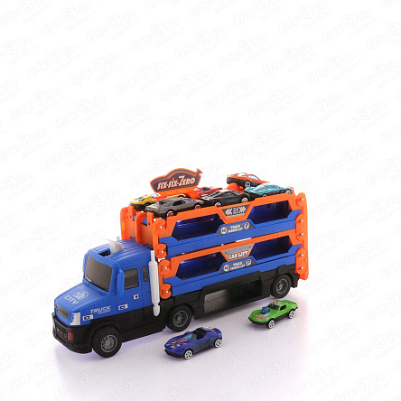 Набор игровой Автовоз-трек с машинками металлическими 8шт световые звуковые эффекты - фото 360