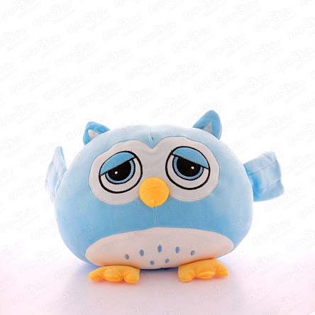 Игрушка-плед Совенок голубой текстиль 30см - фото 360