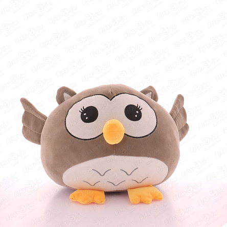 Игрушка-плед Совенок серый текстиль 30см - фото 360