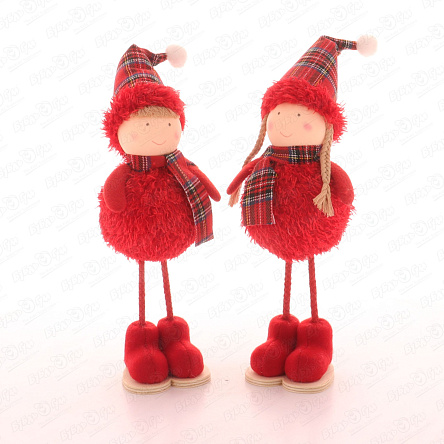 Фигурка декоративная Дети красная текстиль 30см в ассортименте - фото 360