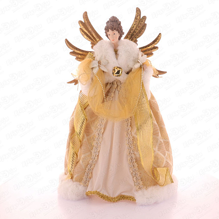 Фигурка декоративная Ангел в золотом наряде текстиль 40см  - фото 360