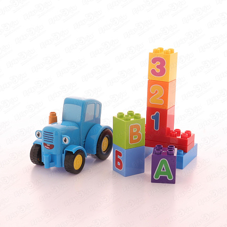 Конструктор Синий трактор буквы-цифры 14 деталей  - фото 360