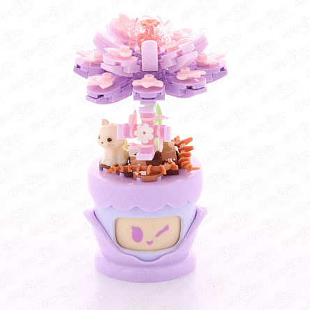 Конструктор Георгины с котенком в горшке мини блок 160дет - фото 360