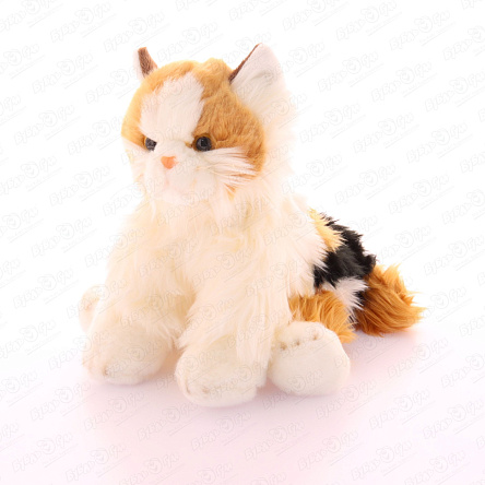 Игрушка мягкая Maxitoys Калико Кэт пушистый с черными и коричневыми пятнами белый - фото 360