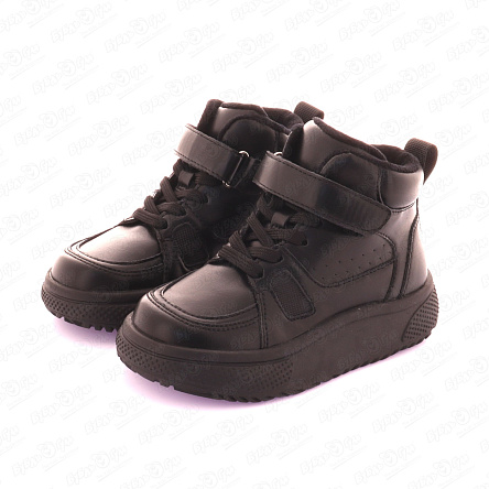 Ботинки Pasito утепленные на шнуровке и липучке с отсрочкой черные - фото 360