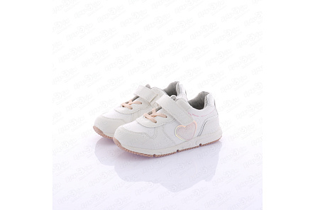 Полуботинки Pasito на липучке с декором сердечко белые - фото 360