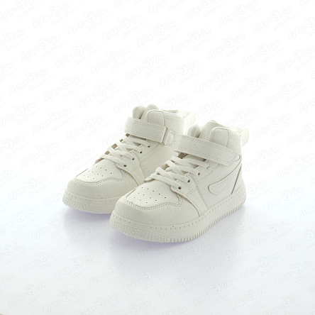 Ботинки Pasito с перфорацией на шнурках и липучке белые - фото 360