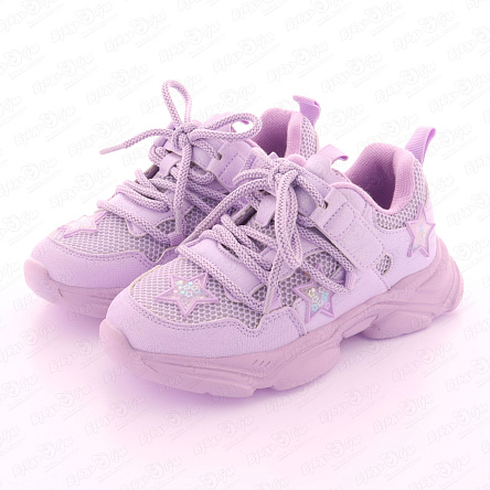 Кроссовки Pasito со звездочками на шнуровке сиреневые - фото 360