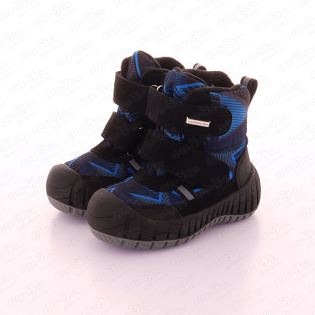 Сапоги Pasito с мембраной утепленные на липучке графическим принтом синие  - фото 360